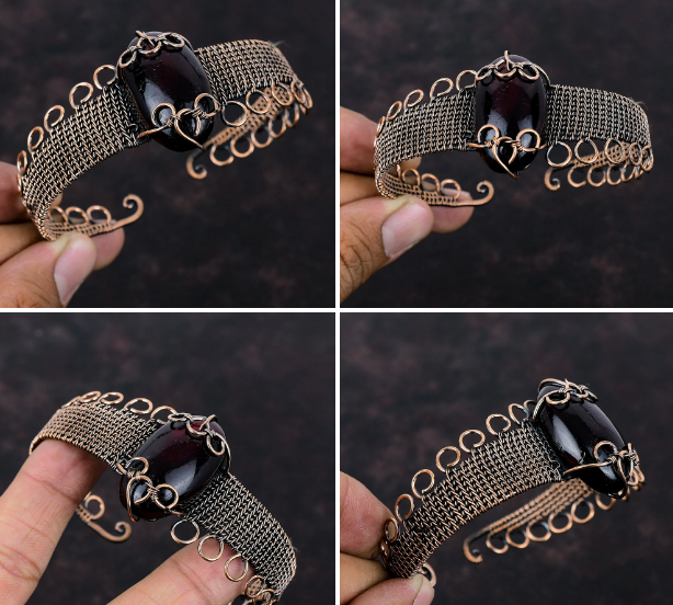 Exploring the Beauty of Wire Wrapped Jewelry: Tourmaline and Labradorite Copper Pendants, Bangles, Earrings, and Rings
