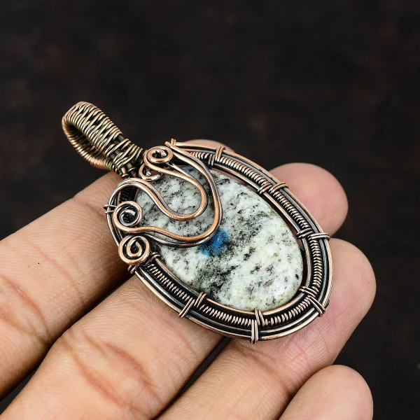 Super 23 Amethyst Pear Purple Handmade Copper Wire Wrapped Pendant