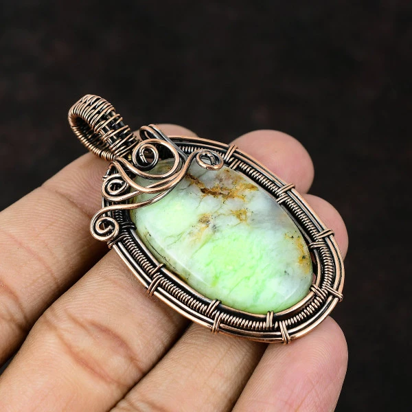 Super 23 Amethyst Pear Purple Handmade Copper Wire Wrapped Pendant