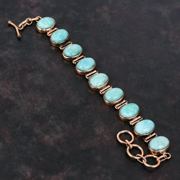 Amazonite Copper Bracelet Adjustable Chain Bracelet Top Quality Gemstone Jewelry