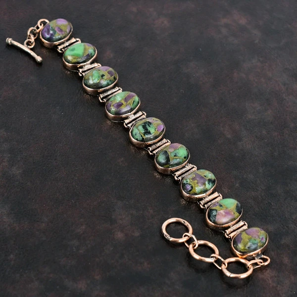 Copper Ruby Zoisite Bracelet Copper Bracelet Gemstone Jewelry Handmade Bracelet