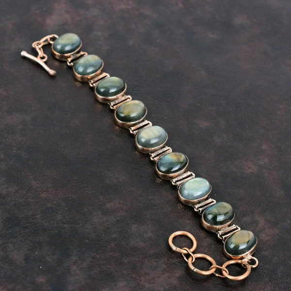 Labradorite Bracelet Copper Bracelet Natural Gemstone Bracelet Handmade Jewelry