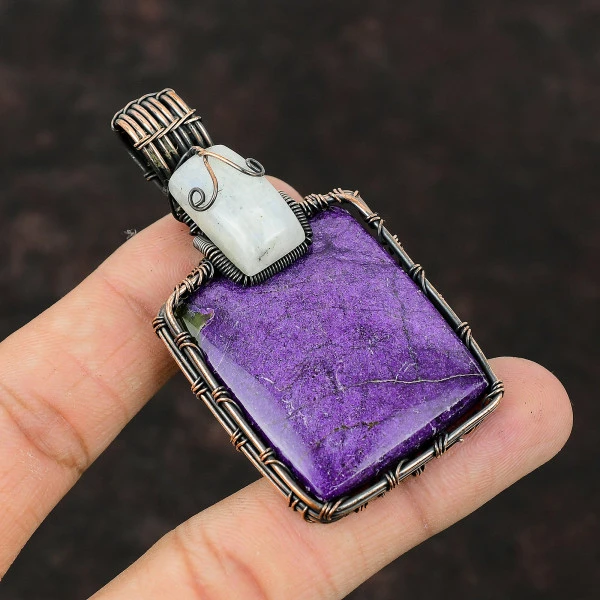 Purpurite Radiant Purple Handmade Copper Wire Wrapped Pendant
