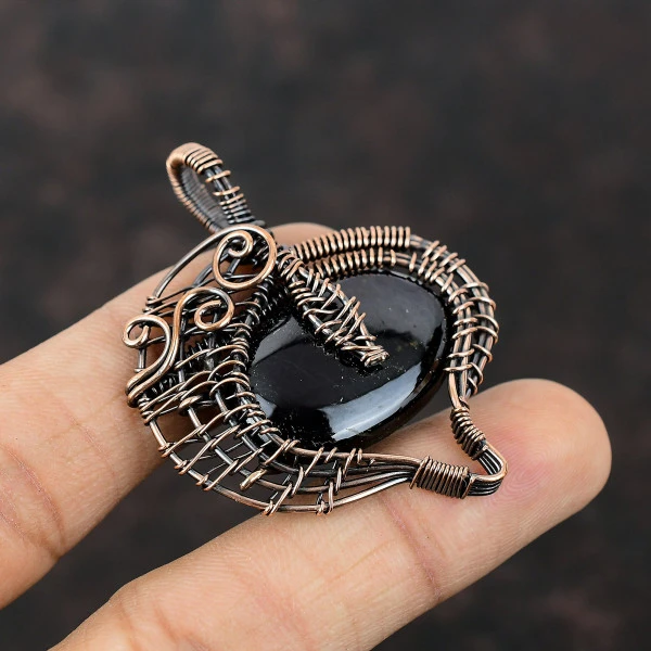 Sugilite Oval Purple Handmade Copper Wire Wrapped Pendant