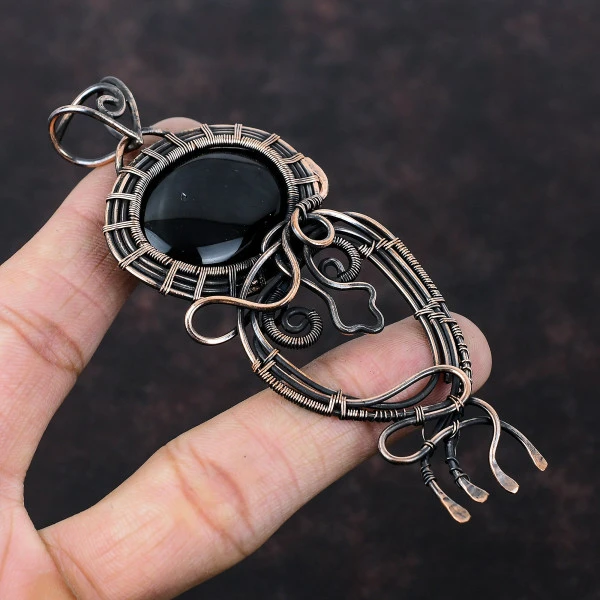 Sugilite Oval Purple Handmade Copper Wire Wrapped Pendant