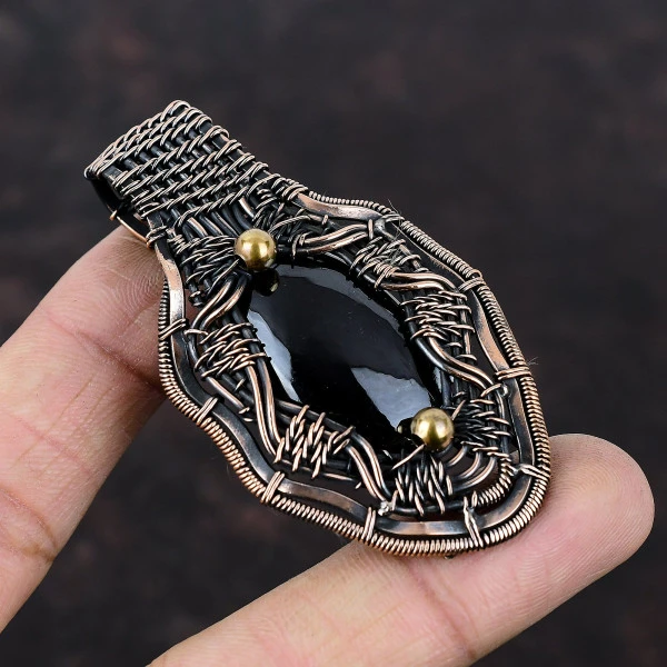 Sugilite Oval Purple Handmade Copper Wire Wrapped Pendant
