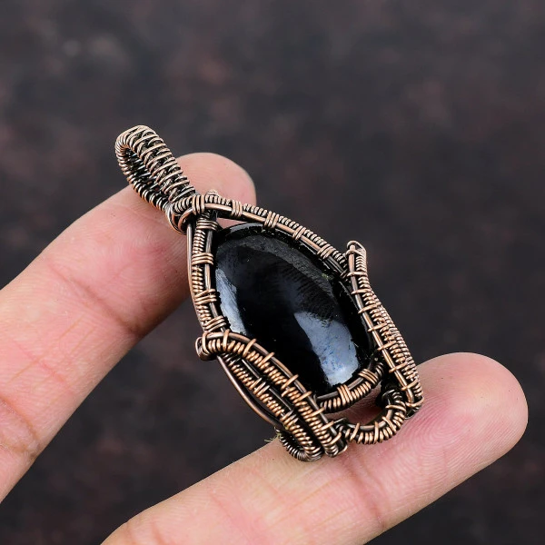 Sugilite Oval Purple Handmade Copper Wire Wrapped Pendant