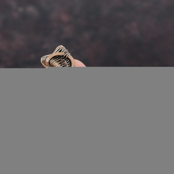 Psilomelane Oval Black Handmade Copper Wire Wrapped Pendant