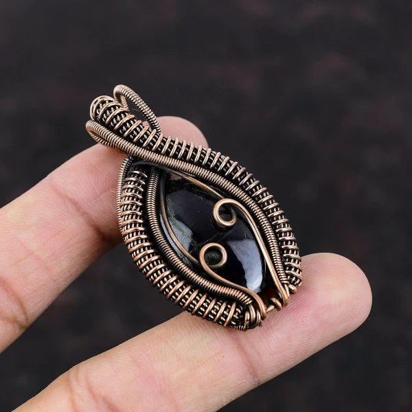 Sugilite Oval Purple Handmade Copper Wire Wrapped Pendant