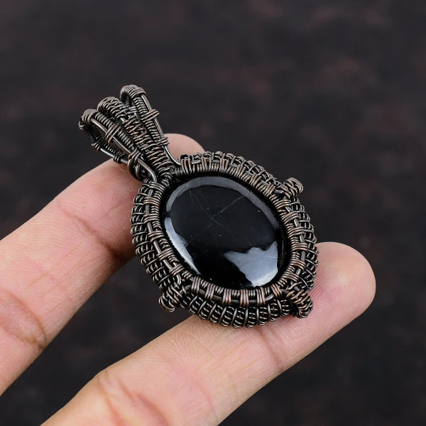 Sugilite Oval Purple Handmade Copper Wire Wrapped Pendant