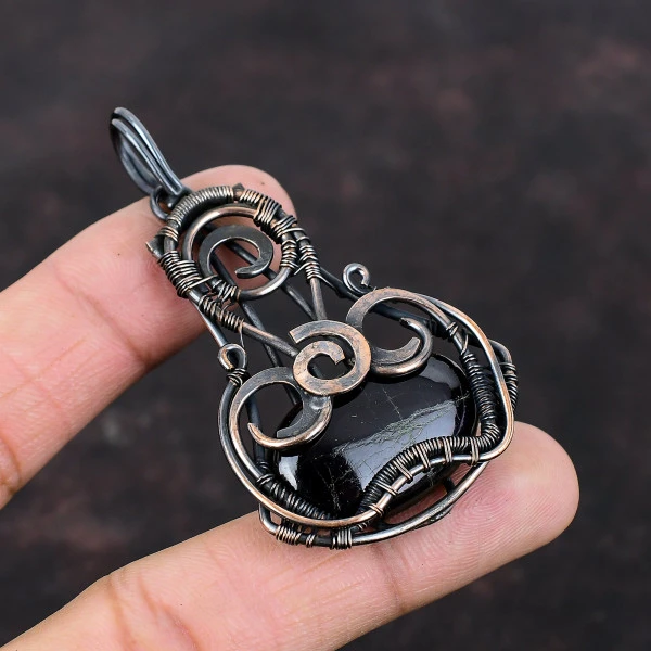 Sugilite Oval Purple Handmade Copper Wire Wrapped Pendant