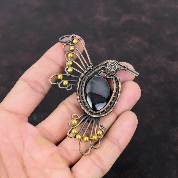 Sugilite Oval Purple Handmade Copper Wire Wrapped Pendant