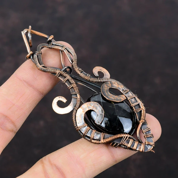 Sugilite Oval Purple Handmade Copper Wire Wrapped Pendant