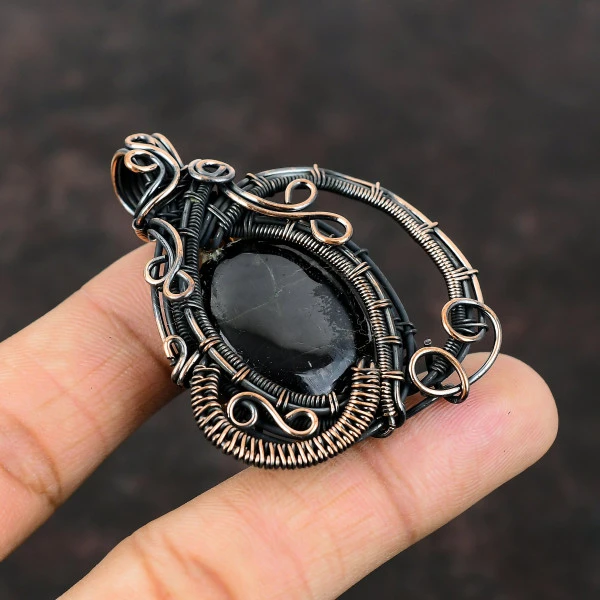 Sugilite Oval Purple Handmade Copper Wire Wrapped Pendant