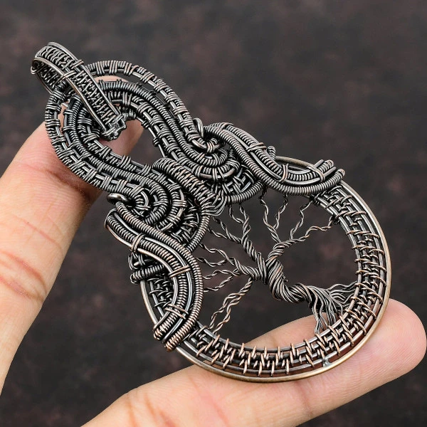 Tree Of Life Copper Wire Wrapped Pendant Handmade Pendant Tree Of Life Jewelry