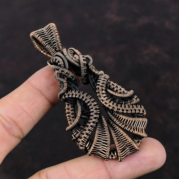 Copper Wire Wrapped Pendant Handmade Pendant Copper Jewelry Wire Wrapped Jewelry