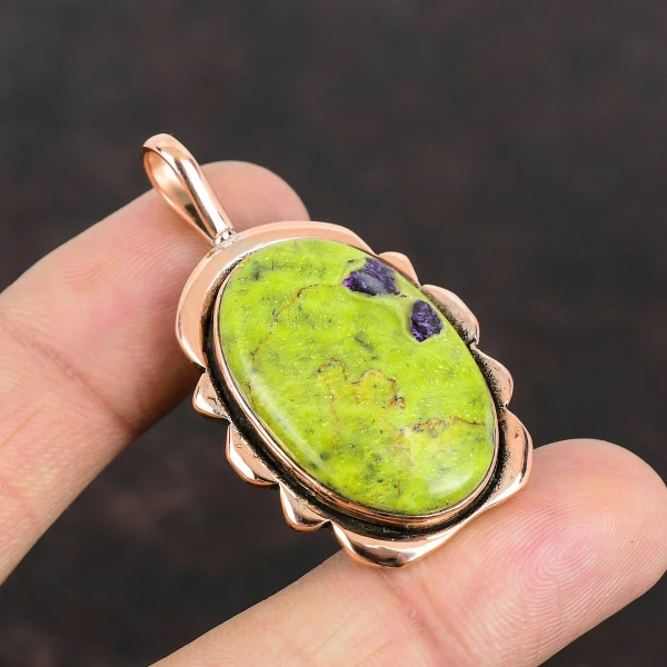Stichtite Pendant Copper Pendant Gemstone Jewelry Handmade Pendant Gifts For Dad