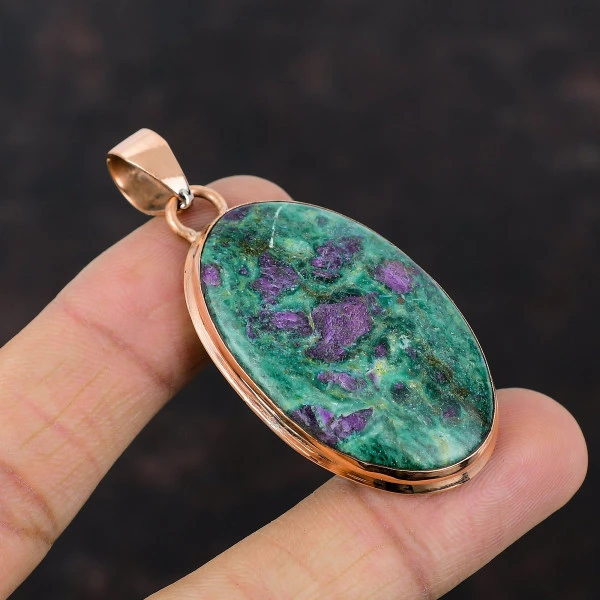 Ruby Fuchsite Pendant Copper Pendant Natural Gemstone Jewelry Handmade Pendant