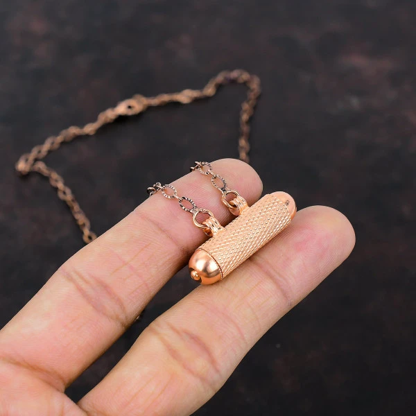 Copper Taweez Pendant Handmade Unique Jewelry Openable Taweez With Chain Pendant