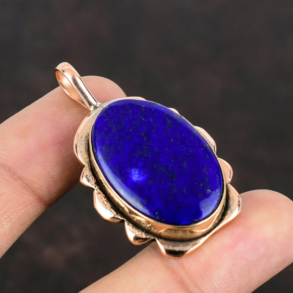 Lapis Lazuli Pendant Handmade Jewelry Copper Pendant Beautiful Gemstone Jewelry